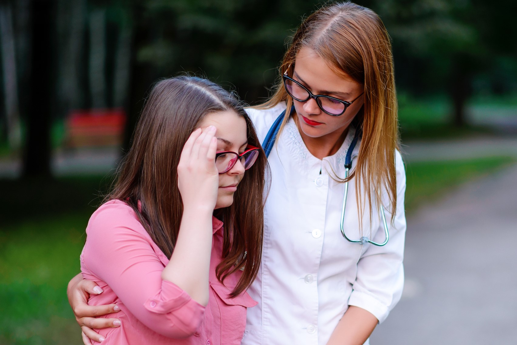 Forensic Nurse Consoling Child