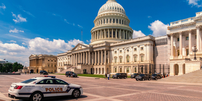 police car at us capitol in Washington, D.C.